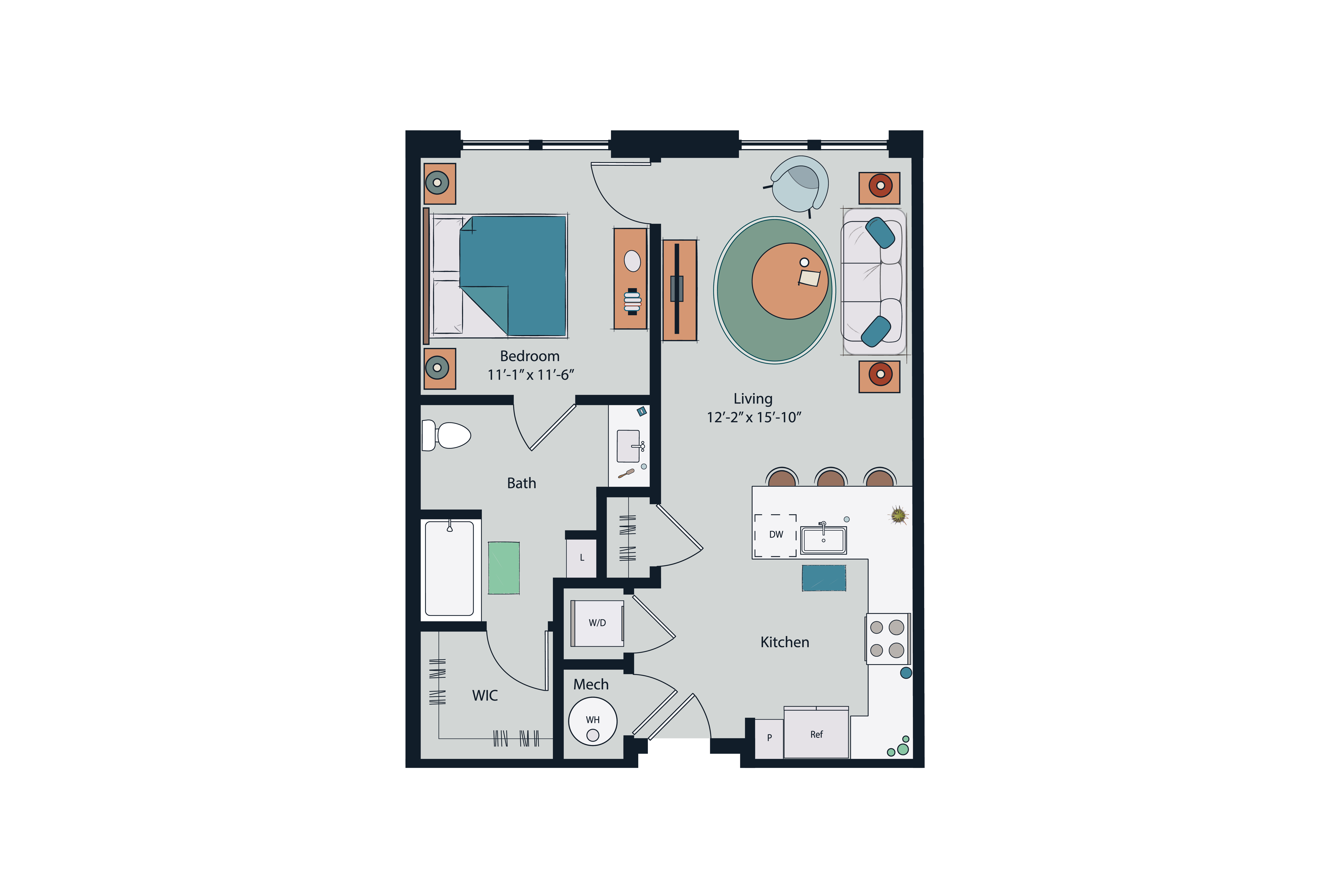Floor plan layout diagram for A1a
